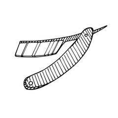 Hand drawn blade sketch isolated on white. Creative design element.