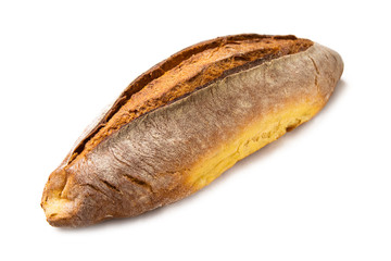 Ciabatta, pane italiano isolato su fondo bianco