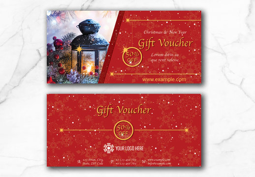 Christmas Voucher with Red Accents