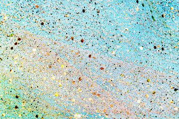 Christmas blue silver background. Festive metallic shimmers background in blue pastel colors