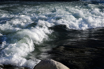 White water river rapids.