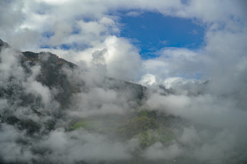 Nebel Regen Berge Montafon