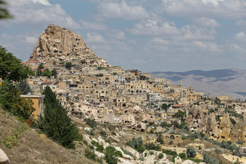 Uchisar Castle in Cappadocia, Nevsehir, Turkey