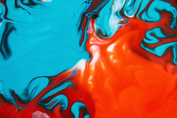 Blending flow of paints in abstraction