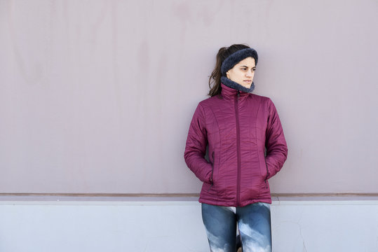Portrait of pensive sportswoman.