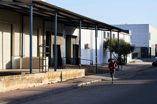 Morning workout industrial zone.