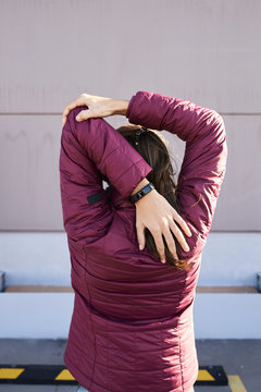 Stretching arms exercises.