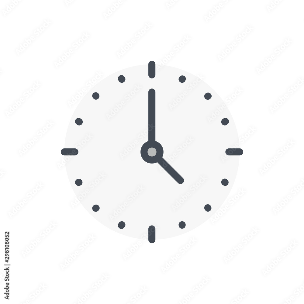 Poster time and clock color line icon. watch and time management vector outline colorful sign.