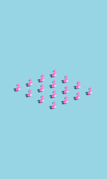 Flamingo miniature pattern