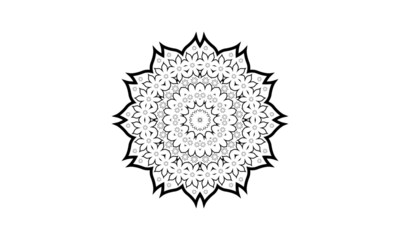 Flower beautiful black line mandala