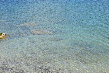 Сlear water of lake Sevan, Armenia