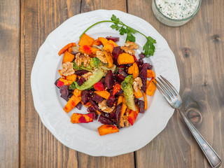 Super food dish - Oven vegetables with walnuts