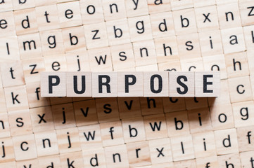 Purpose word concept in cubes