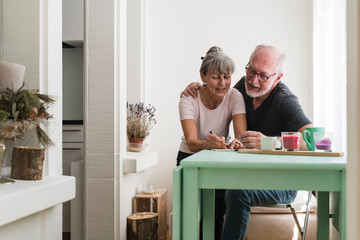 Senior couple at home