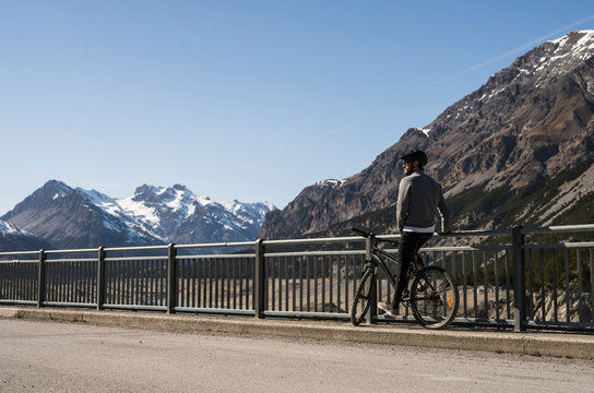 Man riding a mountain bike