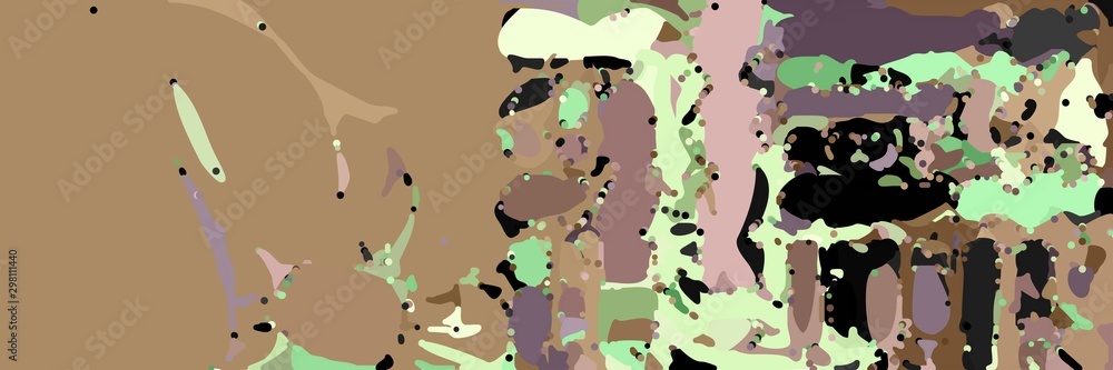 Wall mural abstract modern art background with shapes and gray gray, rosy brown and very dark green colors