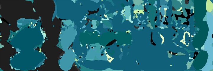 abstract modern art background with teal, very dark green and tea green colors