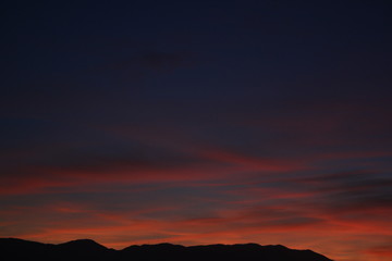 Sunset colors in the mountains of the Mediterranean island of Crete