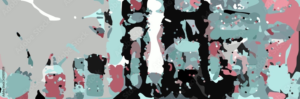 Poster abstract modern art background with shapes and ash gray, black and moderate red colors