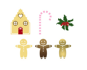 Set  di icone natalizie isolate su sfondo bianco