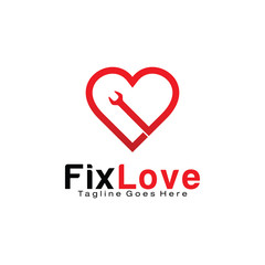 Fix love logo design template