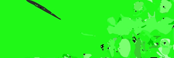 abstract modern art background with shapes and neon green, pale green and very dark blue colors