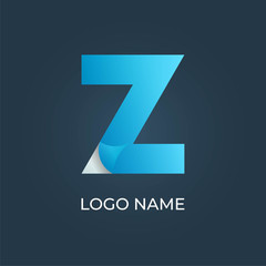 Letter Z sticker logo isolated. Alphabet vector image