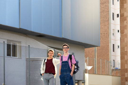 Teenager on the way to school