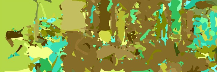 abstract modern art background with brown, dark khaki and medium sea green colors