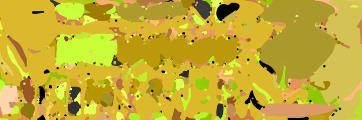 abstract modern art background with shapes and golden rod, very dark green and coffee colors
