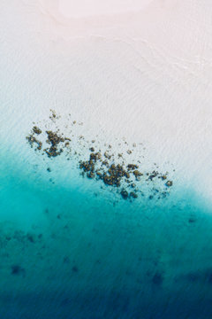 Drone view of a tropical beach