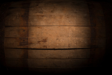 background of barrel and worn old table of wood