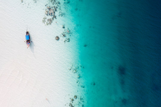 Tropical beach from the air