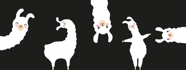funny alpaca drawing for postcards, bookmarks