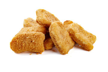 Chicken nuggets isolated on a white.