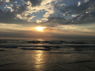 Cloudy sunset at Limfjord, Nibe, Denmark