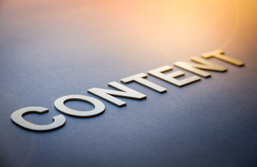 Fototapeta premium Word content written with white solid letters