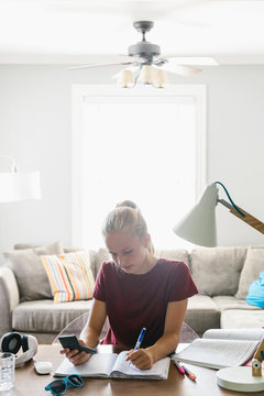 Teen Lifestyle doing Homework