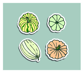Pumpkin sticker set.
