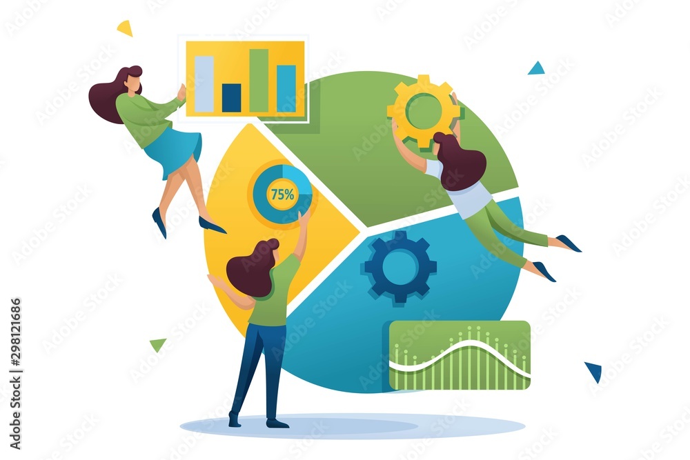 Aufkleber large schedule and a set of analytical data, data collection is carried out by employees. flat 2d ch