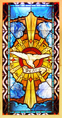 Peace with Dove in Stained Glass