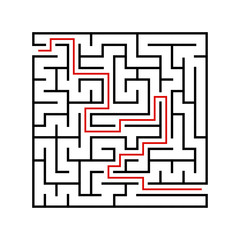 Abstact labyrinth. Educational game for kids. Puzzle for children. Maze conundrum. Find the right path. Vector illustration.