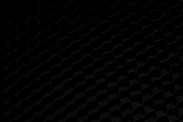 The dark background of hexagonal honeycomb shape