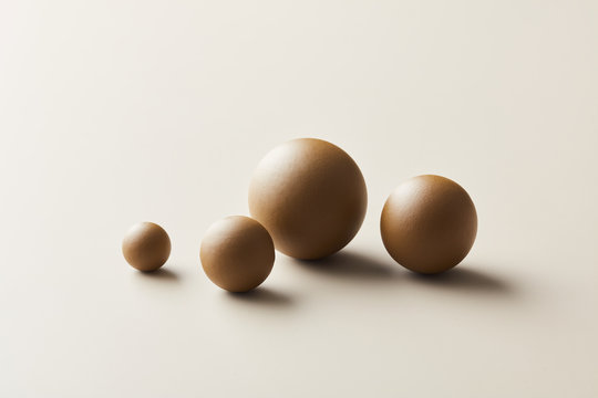 Light-brown colored spheres in minimalist layout