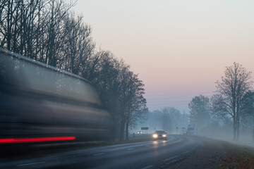 foggy autumn morning