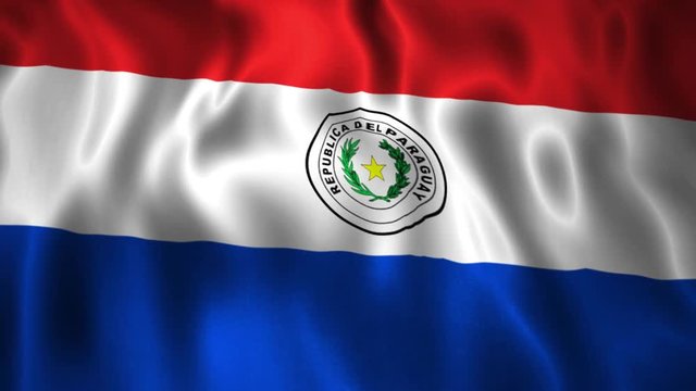 Full HD animation waving International flag Paraguay.