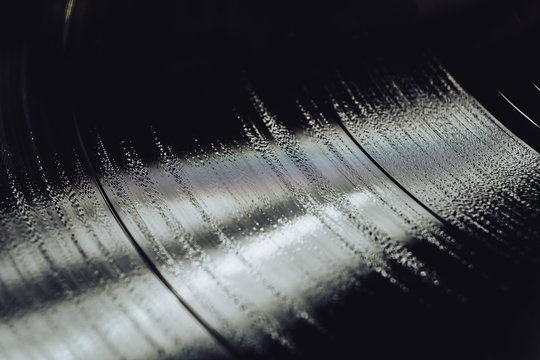 Close up of a vinyl disc