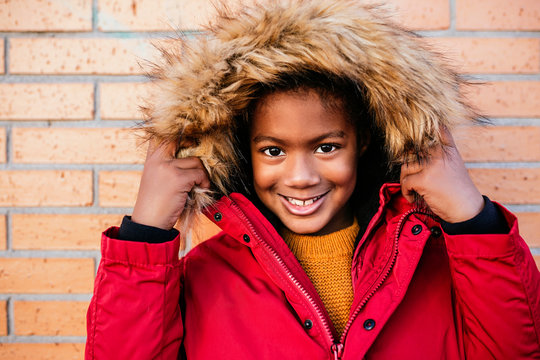 Naklejki Portrait of a young afro american boy