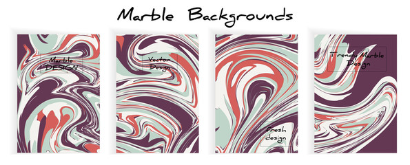 Vector set Ink texture acrylic hand drawn marbling illustration, abstract background, party invitations.