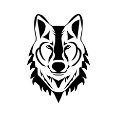 vector illustration of black wolf on a white background